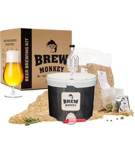 Brew Monkey Compleet Blond Bierbrouwpakket | 5 Liter | Bier Brouwen Eigen Keuken | Bier Brouw Pakket Verse Ingrediënten | Origineel Cadeau