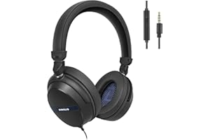 SIMOLIO Wired Headphones with MIC and Volume Control, Over-Ear Comfortable and Durable Headsets with Adjustable Headband for Adults, Teenagers or Children SM-906M