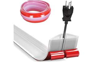 NRAMWELL Floor Cable Cover Protector, Flexible Wire Cover, Self-Adhesive Small Cable Duct, Protect Cables & Prevent Trip Hazards, Ideal for Office, Home, Workshop, Warehouse, Garage - 1 m x 6.5 cm