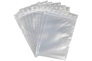 ESTENAT Sachet zip en plastique transparent de qualité alimentaire et refermable pour bonbon, biscuit. Lot de 100 sachets robustes 50 microns. (10cm X 15cm)