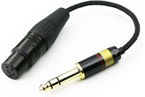Ablet HIFI 6,35 mm 6,35 mm Stecker auf 4-polige XLR-Buchse, symmetrische Kopfhörer, TRS, versilberter Audio-Adapter für 4-polige XLR-Stecker-Kopfhörerkabel.