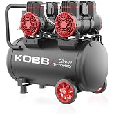 KOBB KBK50S2 4.0HP 50Lt 8Bar &Ccedil;ift Motorlu Yağsız Sessiz Taşınabilir Hava Kompres&ouml;r&uuml;