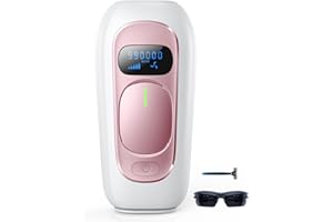 AMINZER Épilateur Lumière Pulsée avec 5 Niveaux D'énergie, IPL Épilateur Laser avec 999,900 Impulsions Lumineuses et 2 Modes pour une Utilisation à Domicile Corps Aisselles Visage Bikini