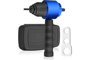 AUTOUTLET Adaptateur de Pistolet à Riveter Électrique pour Perceuse sans Fil Kit d'Adaptateur pour Perceuse à Écrou à Riveter 5 Mandrins M3 M4 M5 M6 M8 avec Poignée d'Économie de Main-d'Œuvre