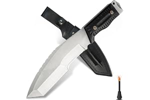 Omesio Fast Kniv i 420 Stål med Svart Handtag och Slida | 420-stål, ergonomiskt handtag och praktisk slida, med 23,6 cm blad och 36,8 cm total längd.