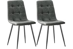 LEWE Sillas de Comedor Set de 2, Silla Tapizada con Respaldo Alto, Sillas de Mesa de Comedor Sillas Laterales, Silla de Salón, Silla Tapizada con Base de Metal, para Comedor, Cocina & Salón
