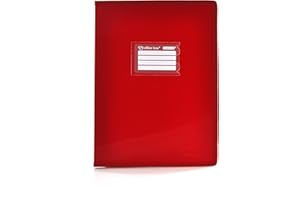 Carpeta de Fundas A4 Colorline con Bordes Reforzados en Tela y Cubiertas Rígidas, Indicadores con Solapa Interior, Adhesivos y Tarjetero Identificador by Office Box. (20 Fundas, Rojo)