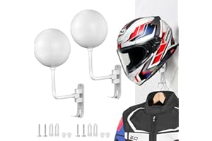 motofans portacasco da parete appendi casco moto da parete porta cappelli - Prodotto in lega di alluminio(Bianco 2 pezzi)
