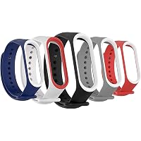Sounce Adjustable Xiaomi Mi Band 3/ Mi Band 4 Watch Silicone Strap Band Bracelet - Set of 5