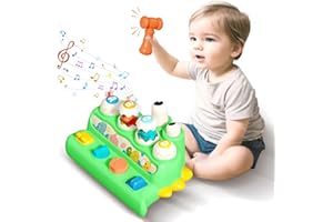 BASAMOU Pop Up Giochi Bambini 1 Anni con Musica e Luce, Gioco Montessori Bimbo 1 Anno Giocattoli Sensoriale Bambini 6-18 Mesi, Giocattoli Educativi Interattivi, Regalo Bambino Compleanno,Natale,Pasqua