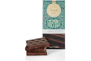 Venchi - Dark Chocolate Cremino Bar with 70% less sugar, 110g - No added sugar - Gluten Free