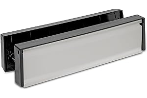 HOMESECURE Home Secure™ 12" UPVC Door Letterbox Telescopic Sleeved Letterplate Draught Proof Postal Letterbox (Silver, 40mm-80mm)
