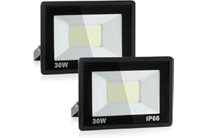 Psatfito G 30W LED Strahler, 3240LM Superhelle Flutlicht, IP66 Wasserdicht, 6000K Tageslichtweiß Flutlichtleuchte Außenleuchten für Lager, Garage, Hinterhof, 2 Stücke