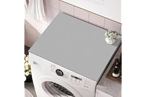 YIPUETERNITY 60 x 60 cm pokrowiec na pralkę do góry, antypoślizgowy dywanik do pralki, pyłoszczelny górny ochraniacz do pralki i suszenia (szary)