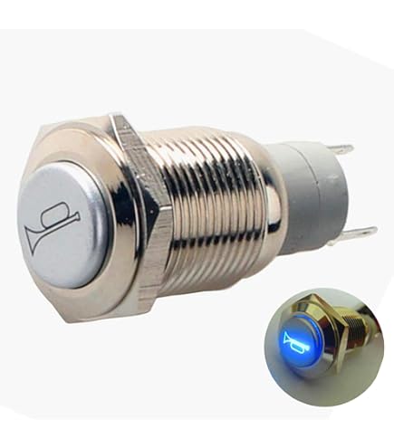 Laroal - Lot De 2 Interrupteurs Push-Pull 12V/24V 20mm, Filetage Long, Pour Voiture, Moto, Accessoires