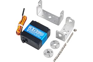 Wishiot RDS3235 Digitaler Servoroboter, Servomotor, kernloser Motor, 35 kg, hohes Drehmoment, Metallgetriebe, DC 5–7,4 V, mit U-förmiger Servo-Halterung, Armplatte für DIY-Roboter (180 Grad)