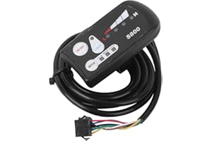 ALOMEJOR Medidor de Pantalla LED Medidor de LED de batera de Litio Pantalla S800 Pantalla Horizontal en Blanco y Negro Piezas de conversin de Bicicleta electrnica(36V)