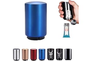 SUOXU - Abridor de automático magnético, acero inoxidable abridor de empuje hacia abajo abridor de vino, accesorios de cocina, Abridor de cerveza magnético (azul)