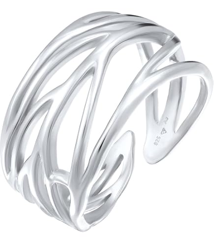 Bague Argent 925 Femme Romantique Large Réglable - Style Élégant Et Confortable