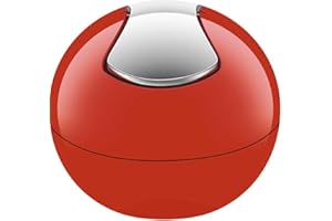 Spirella Poubelle Salle de Bains Récipient à cosmétiques 1 Litre Finition Brillante ou Mate Boîte à ordures à Couvercle pivotant Poubelle à Table Rouge