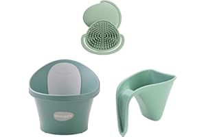 Shnuggle Newborn Baby Bath Starter Bundle | The Perfect Baby Bath Partnership | Baby Bath, Rinse Jug & Bath Brush | Eucalyptus