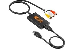 AIFHDAUF Adaptateur RCA vers HDMI avec câble HDMI, convertisseur AV vers HDMI, Adaptateur Audio pour Xbox/PS3/TV/STB/VHS/DVD/Wii