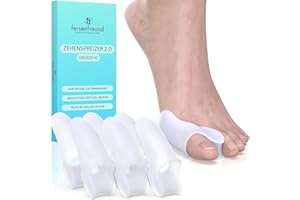 FERSENFREUND© Hallux Valgus Korrektur - NEUHEIT 2026 - Zehenspreizer aus Silikon für Tag & Nacht Hallux-Valgus Bandage - Ballenzehen Ballenkorrektur Schiene Toe Separator Zehenkorrektur 6er- Set DAMEN