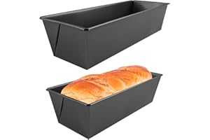Noxtioanip 2 Pièces Moule à Pain, Moule à Cake avec Revêtement Antiadhésif, Moule à Gâteau Rectangulaire, Moule à Brioche, Plaque de Cuisson, Gris, 30,6 x 11,5 x 7,5 cm et 25,8 x 11,5 x 7,3 cm