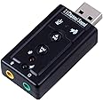 AlexVyan - USB 2.0 External Virtual 7.1 Channel 12 MBPS 3D Audio Sound Card Mic Adapter for Laptop PC with MIC (Plug and Play)