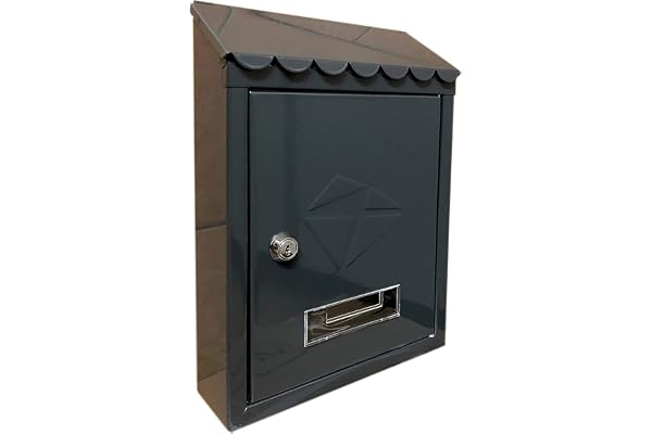 Kippen 10005BN - Boîte aux lettres modèle "IRON" de couleur noire. Dimensions : 300 x 210 x 70 mm.