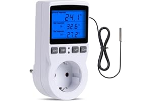 ‎INKBIRD INKBIRD Plus Digitales Terrarium-Thermostat, Steckdose, Thermostat, Heizung, Kühlung, Temperaturregler, mit Timer und Sonde für Gewächshaus, Terrarium, Reptilien