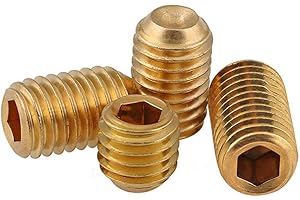 ANSIEDIO Tornillos Sin Cabeza Tornillo Allen Cup Point Grub Tornillos de Latón Tornillos Prisioneros - M8×20mm,5 pcs