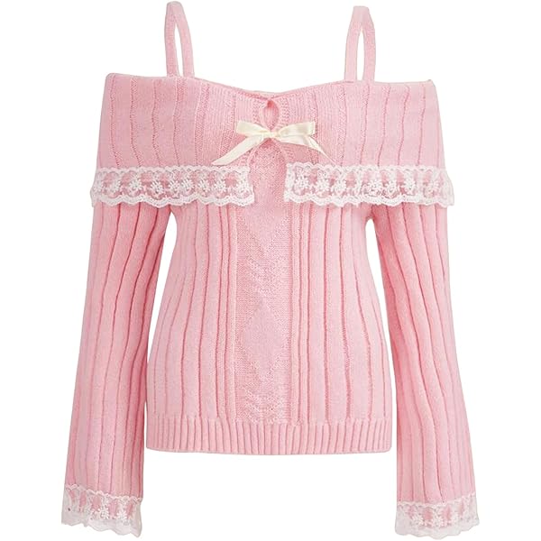 Harajuku Sweatshirt Für Teenager - Schulterfreies Kawaii Top Mit Herz-Stickerei