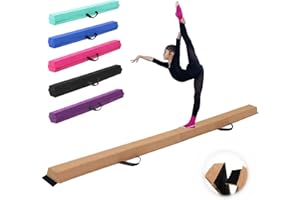 GMYPIC 240/270/300 CM Folding Gymnastics Balance Beam Kids Training Beam Foldable Floor Gymnastics Balance Beam Flocked Cloth with Carry Handles for Training Home Gymnastics Practices