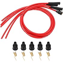 Cavi Di Accensione In Silicone Qiilu 8mm - 2 Pezzi Da 1m Con Nucleo In Carburo Di Silicio, Per Migliorare Prestazioni Motore