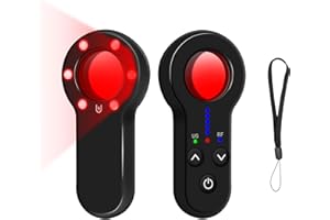 NinjaCam Rilevatore Microspie, Rilevatore Telecamere Nascoste, Rilevatore Cimici e Microspie, Rivelatore di Dispositivi di Ascolto, Antispionaggio con 5 Livelli di Sensibilità e Infrarossi Per Hotel