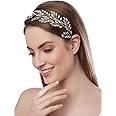 Vogue Hair Accessories Metal Handmade Crystal Leaf Fancy Party Hairband Headband for Women (Silver Handmade)