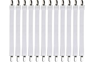 Olisang 12 Pièces Fixation Attache Sangle de Maintien Ajustable, Maintient Tendeur Draps Réglable Sangle Drap Housse de Maintient Tendeur Draps Réglable,pour Drap Lit,Canapé(Blanc)…