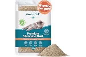 AmeizPet Silvervine Polvere Per Gatti, Alternativa All'erba Gatta per L'allenamento e Il Gioco, Polvere Per Il Comportamento di Gatti e Gattini 35 g (0.08 Oz)