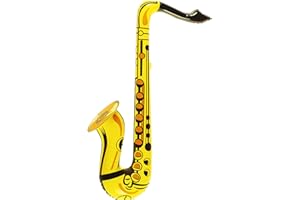 Amakando Saxofon Blues - Instrumento Musical (Hinchable, para Carnaval, Accesorio para Fiestas temáticas, Aire y música), Color Dorado