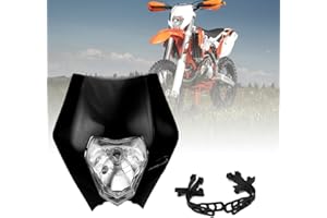 ANXIN Projecteur de moto Projecteur avant universel pour EXC250 SX250 SXF250 EXC450 SX350 SXF450 EXC525 Etc La plupart des Dirt Pit Bike Enduro Supermoto - Noir