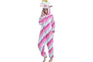 UNIMAL Adulte et Enfant Unisexe Licorne Tigre Lion Renard Onesie Animaux Cosplay Pyjamas Halloween Costume De Carnaval Fantaisie Robe Loungewear