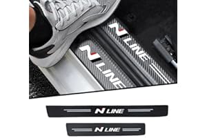 HHCAR 4 Stück Auto Einstiegsleisten Türschweller Willkommen Schritt Platte Aufkleber Schutz, für hyundai i30 i20 ix35 i10 creta tucson accent kona santa fe elantra Threshold Kick Plates Pedal Schützen