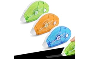 vsshe 3 Pack Double-Sided Tape Rollers, 8mm x 8m, Tear-Resistant PET Tape for Crafting, Cards, Photos, Journals and Scrapbooking