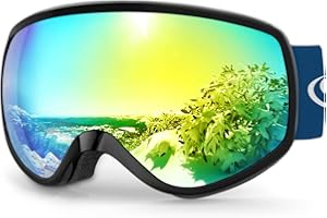 Findway Masque de Ski Enfant 3 à 12 Ans - Lunettes de Ski Enfant Masuqe Ski pour Garçon et Fille Anti-UV Antibuée Compatible avec Casque pour Ski Autres Sports