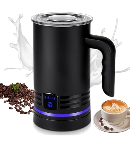 Mousseur à Lait Électrique Clatronic MS 3693 - Chauffe Et Fait Mousser Lait Chaud/Froid, Capacité 550 Ml, Pour Cappuccino, Chocolat Chaud