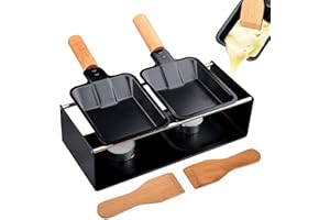 Holzsammlung Set Mini raclette,Raclette Bandeja para Hornear de Rotaster Portátil Antiadherente Bandeja - Disfruta queso derretido en cualquier lugar