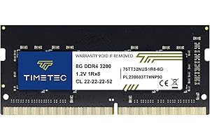 Timetec 8GB DDR4 3200MHz PC4-25600 Non-ECC Unbuffered 1.2V CL22 1Rx8 Single Rank 260 Pin SODIMM Compatible con AMD e Intel Gaming Laptop Notebook PC Computer Memory RAM Module Upgrade