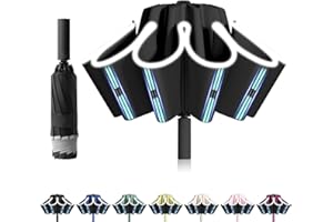 FANSEZQ Parapluie Automatique Inversé Compact - Ouverture/Fermeture Auto, 10 Baleines Coupe-Vent - Diamètre 105 cm - Résistant aux Intempéries pour Homme et Femme