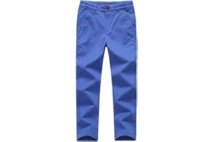 KID1234 Kids Trouser Boys Chino Cotton School Trousers Adjustable Waist Formal Trouser Pants for Boy 4-14 Years
